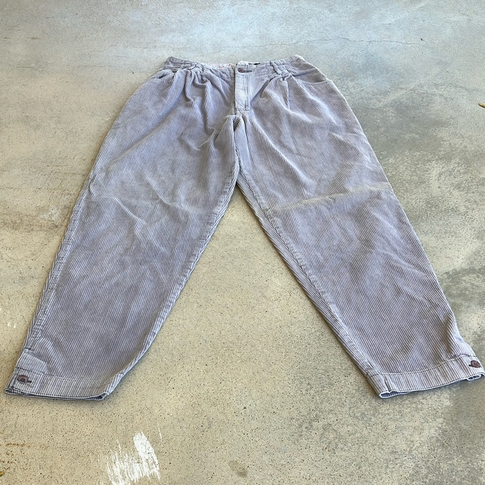 VTG Paris Sports Club Gray Corduroy High Rise Pants, 8